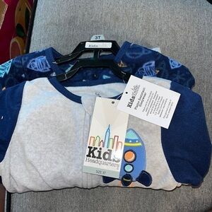 Kids Headquarters Fleece footie pajamas 3T.  NWTS 2 Pack